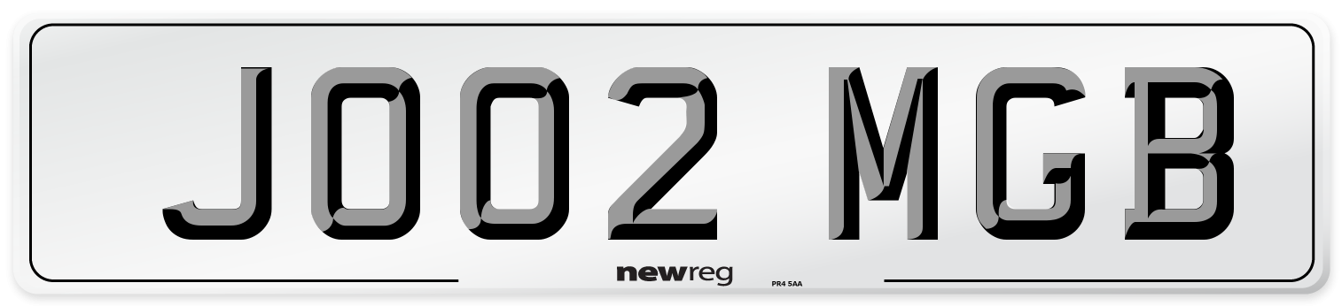 JO02 MGB Number Plate from New Reg